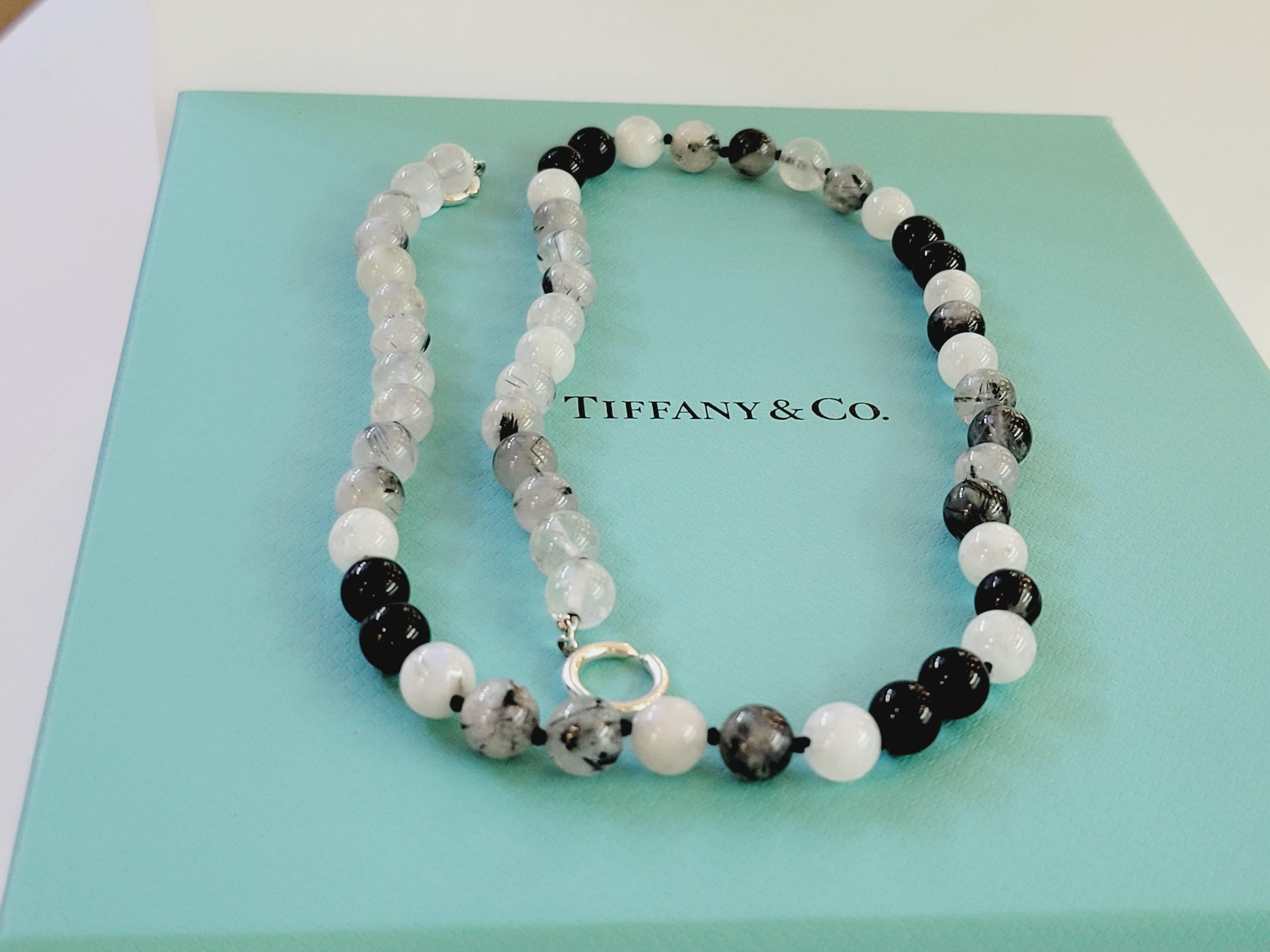Women's Tiffany & co Picasso Rare Moonstone Quartz onyx Chain