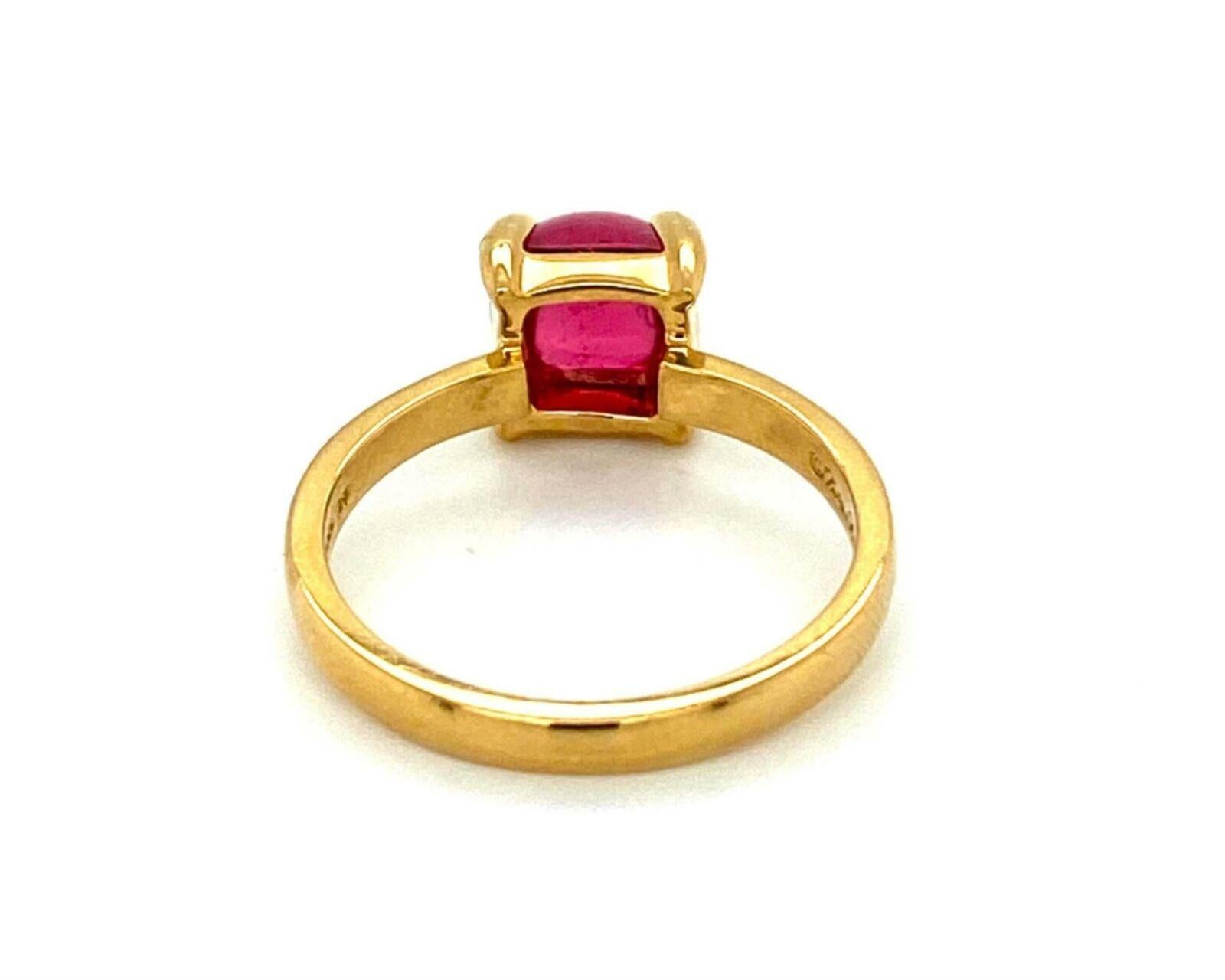 Modern Tiffany & Co. Picasso Rubellite Gem 18k Yellow Gold Sugar Stacks Ring
