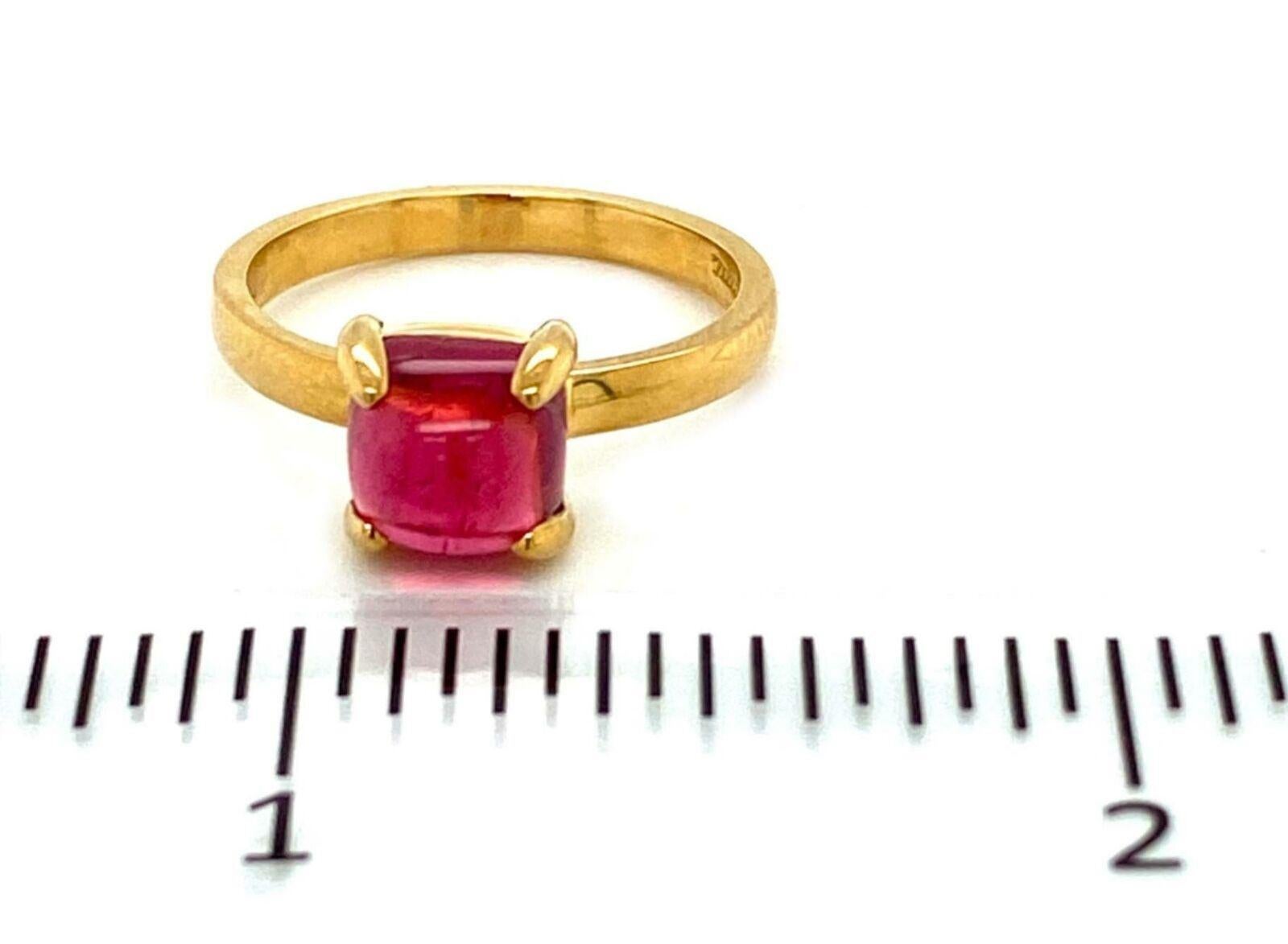 Cabochon Tiffany & Co. Picasso Rubellite Gem 18k Yellow Gold Sugar Stacks Ring