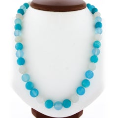 Tiffany & Co. Picasso Silver Amazonite & Chalcedony Bead Bracelet Necklace Set