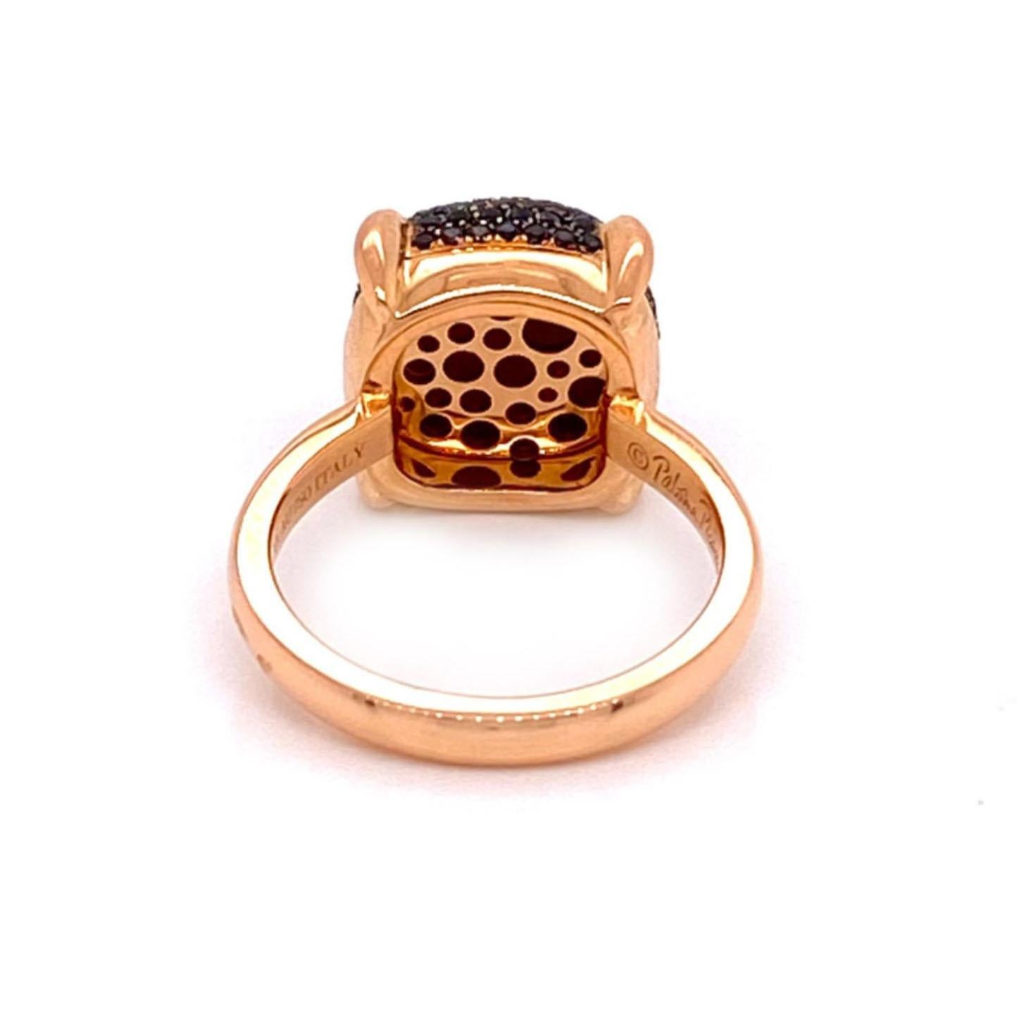 Brilliant Cut Tiffany & Co. Picasso Sugar Stacks Black Spinel 18k Rose Gold Ring - Size 5