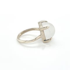 Tiffany & Co. Picasso Sugar Stacks Milky Quartz Sterling Silver Ring Size 6
