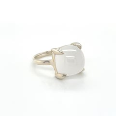 Tiffany & Co. Picasso Sugar Stacks Milky Quartz Sterling Silver Ring Size 6