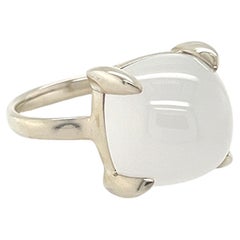 Tiffany & Co. Picasso Sugar Stacks Milky Quartz Sterling Silver Ring Size 6