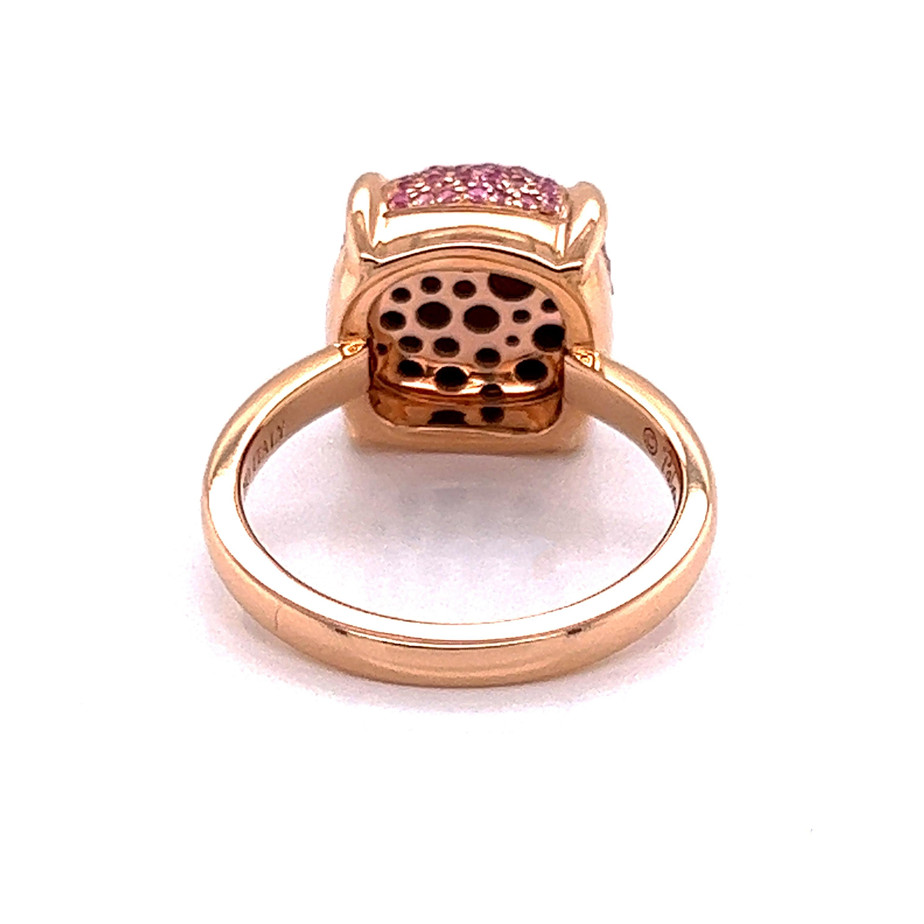 Round Cut Tiffany & Co. Picasso Sugar Stacks Pink Sapphires 18k Rose Gold Ring