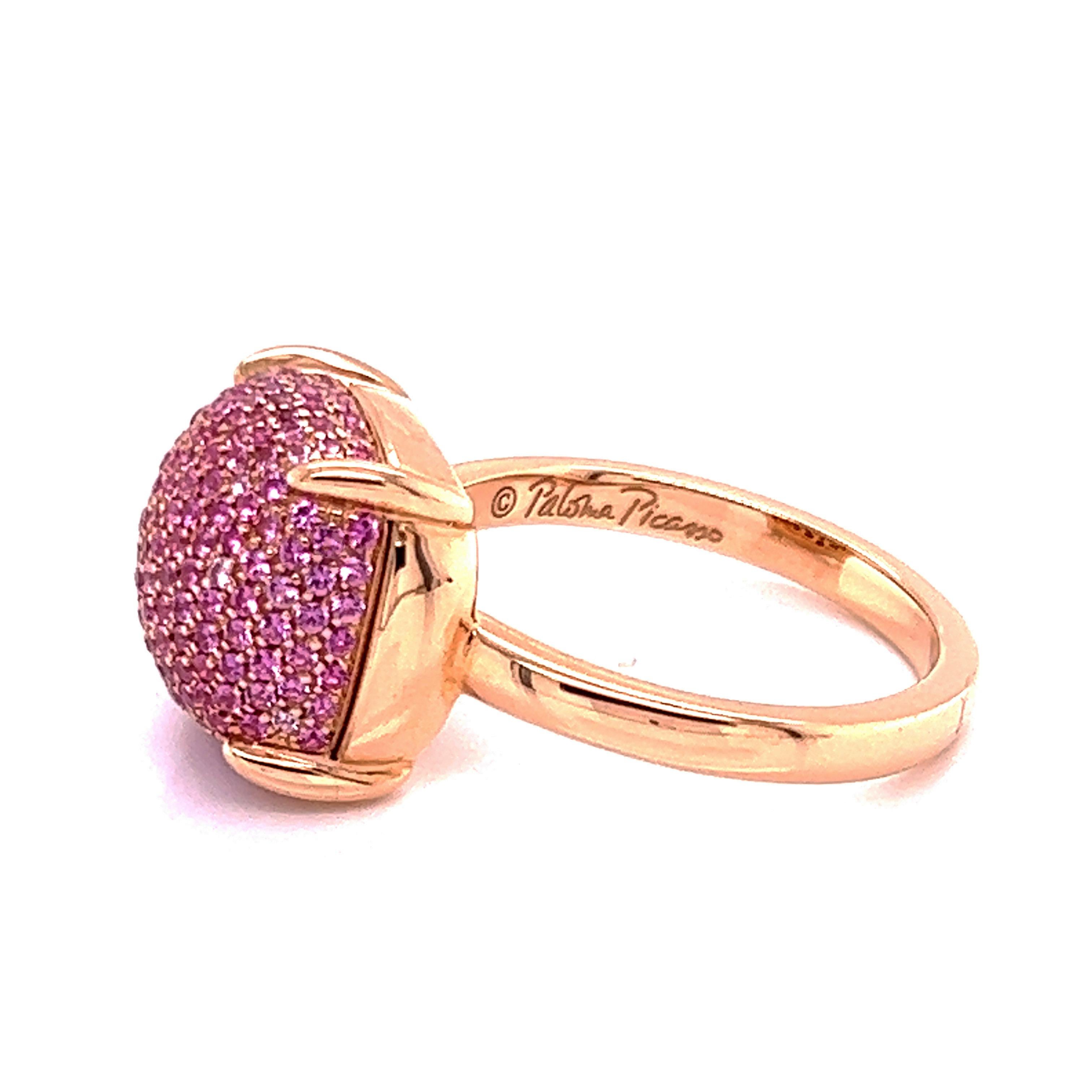 Tiffany & Co. Picasso Sugar Stacks Pink Sapphires 18k Rose Gold Ring In Excellent Condition In Boca Raton, FL