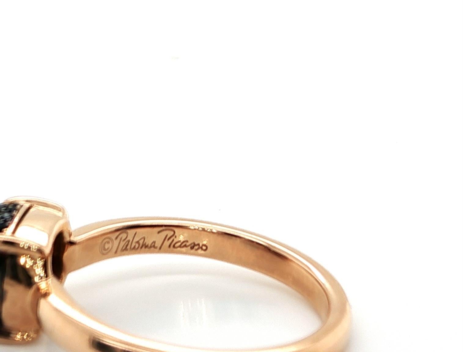 De las mujeres Tiffany & Co. Anillo Picasso Sugar Stacks Espinela negra Oro rosa 18k Talla 4.5 en venta