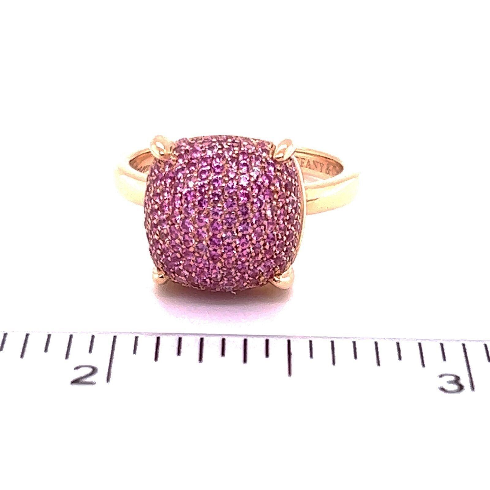 Modern Tiffany & Co. Picasso Sugar Stacks Ring w/Pink Sapphires in 18k Rose Gold For Sale