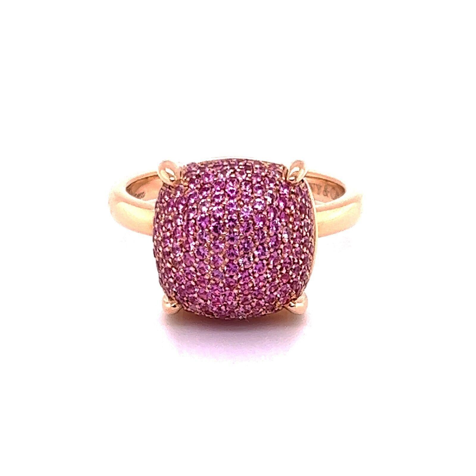 Brilliant Cut Tiffany & Co. Picasso Sugar Stacks Ring w/Pink Sapphires in 18k Rose Gold For Sale