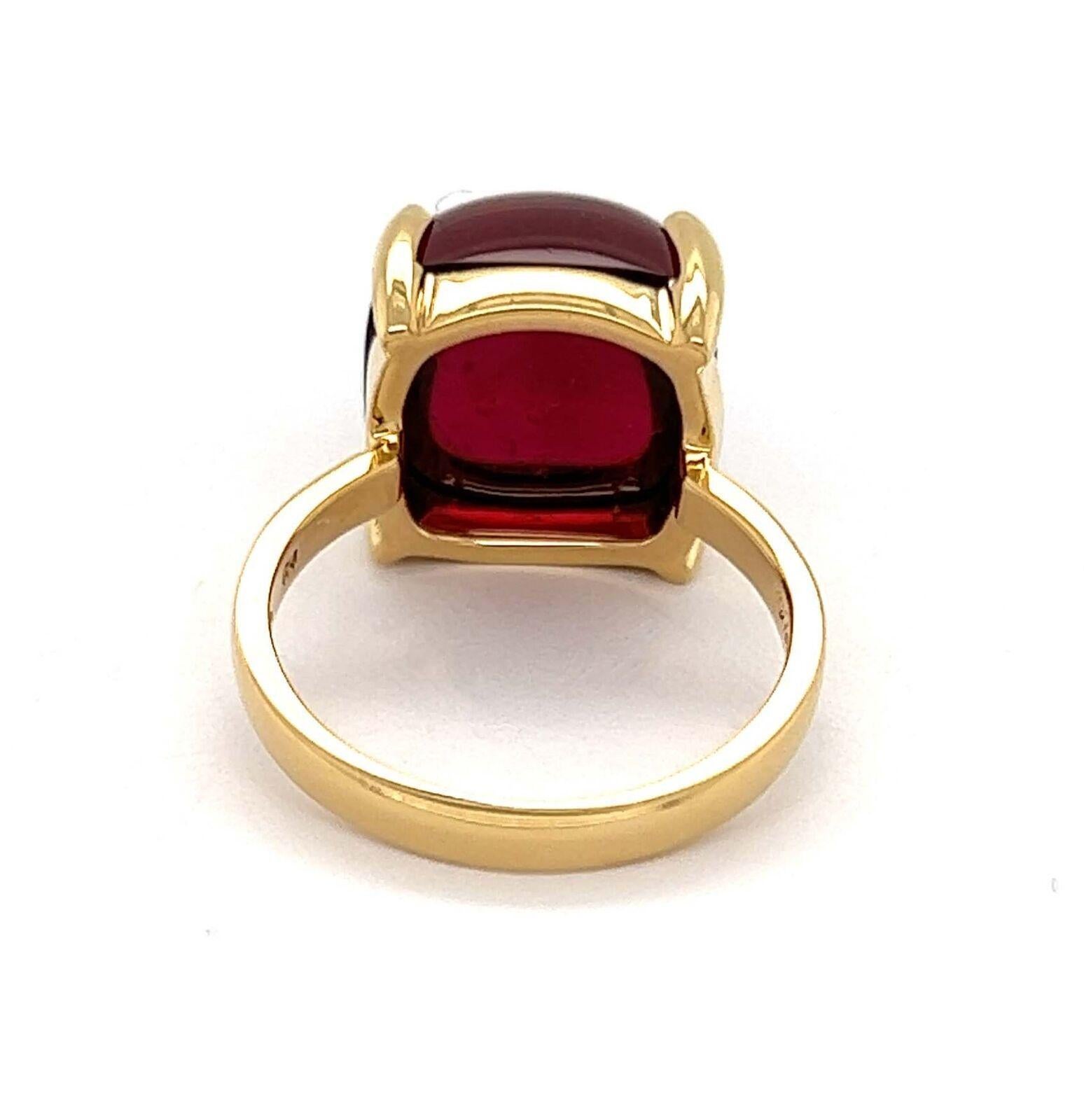 Cabochon Tiffany & Co. Picasso 18k Yellow Gold Sugar Stacks Rubellite Ring - Size 7