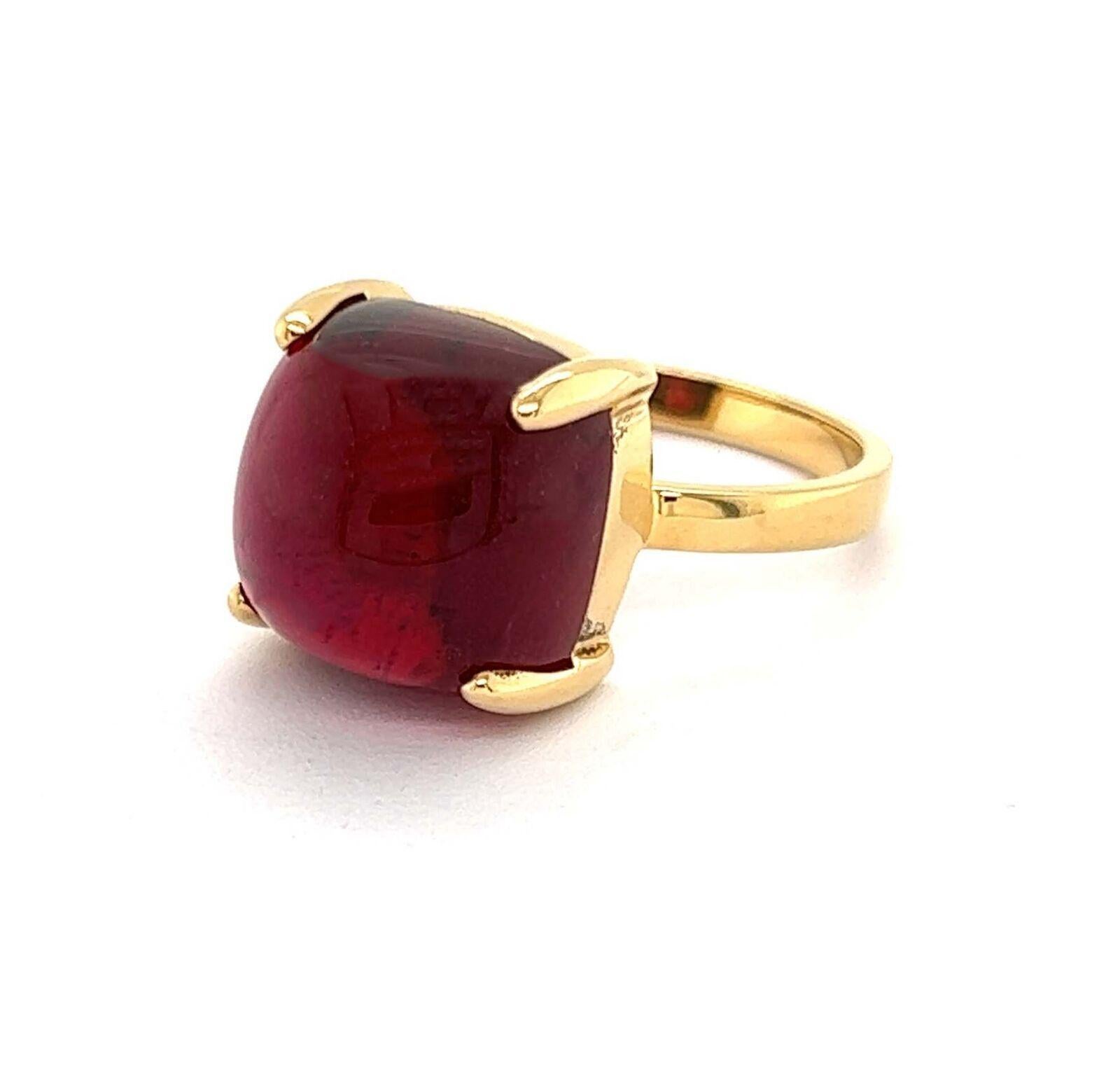 Tiffany & Co. Picasso 18k Yellow Gold Sugar Stacks Rubellite Ring - Size 7 In Excellent Condition In Boca Raton, FL