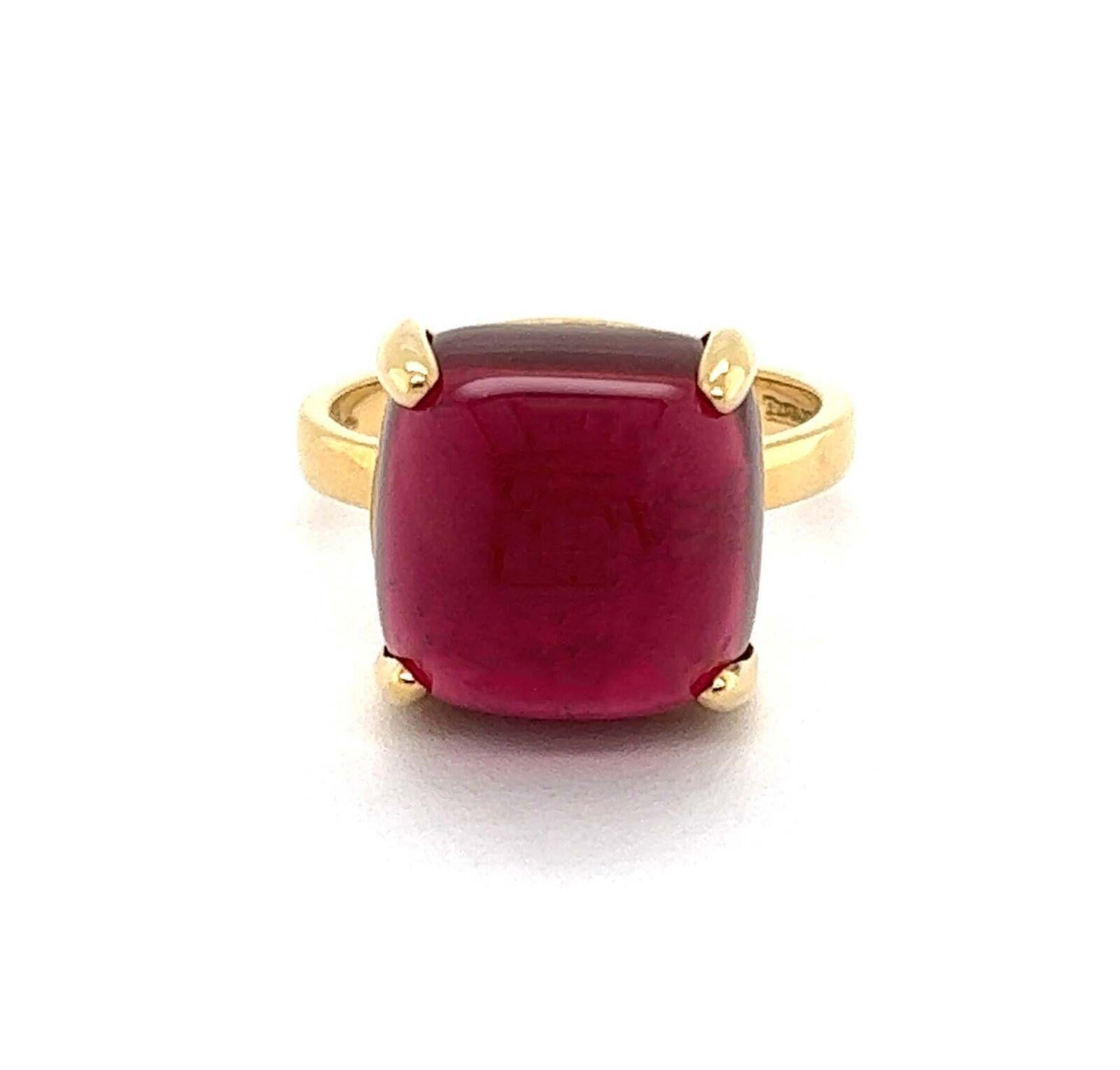 Women's Tiffany & Co. Picasso 18k Yellow Gold Sugar Stacks Rubellite Ring - Size 7
