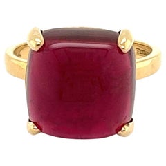 Tiffany & Co. Picasso 18k Yellow Gold Sugar Stacks Rubellite Ring - Size 7