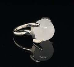 Tiffany & Co. Picasso Sugar Stacks Sterling Silver Milky Quartz Ring Size 5