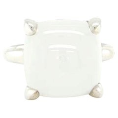 Tiffany & Co. Picasso Sugar Stacks Sterling Silver Milky Quartz Ring Size 5
