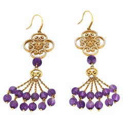 Tiffany & Co. Pendientes Picasso Venezia Goldoni Diamante Amatista Oro Amarillo 18k