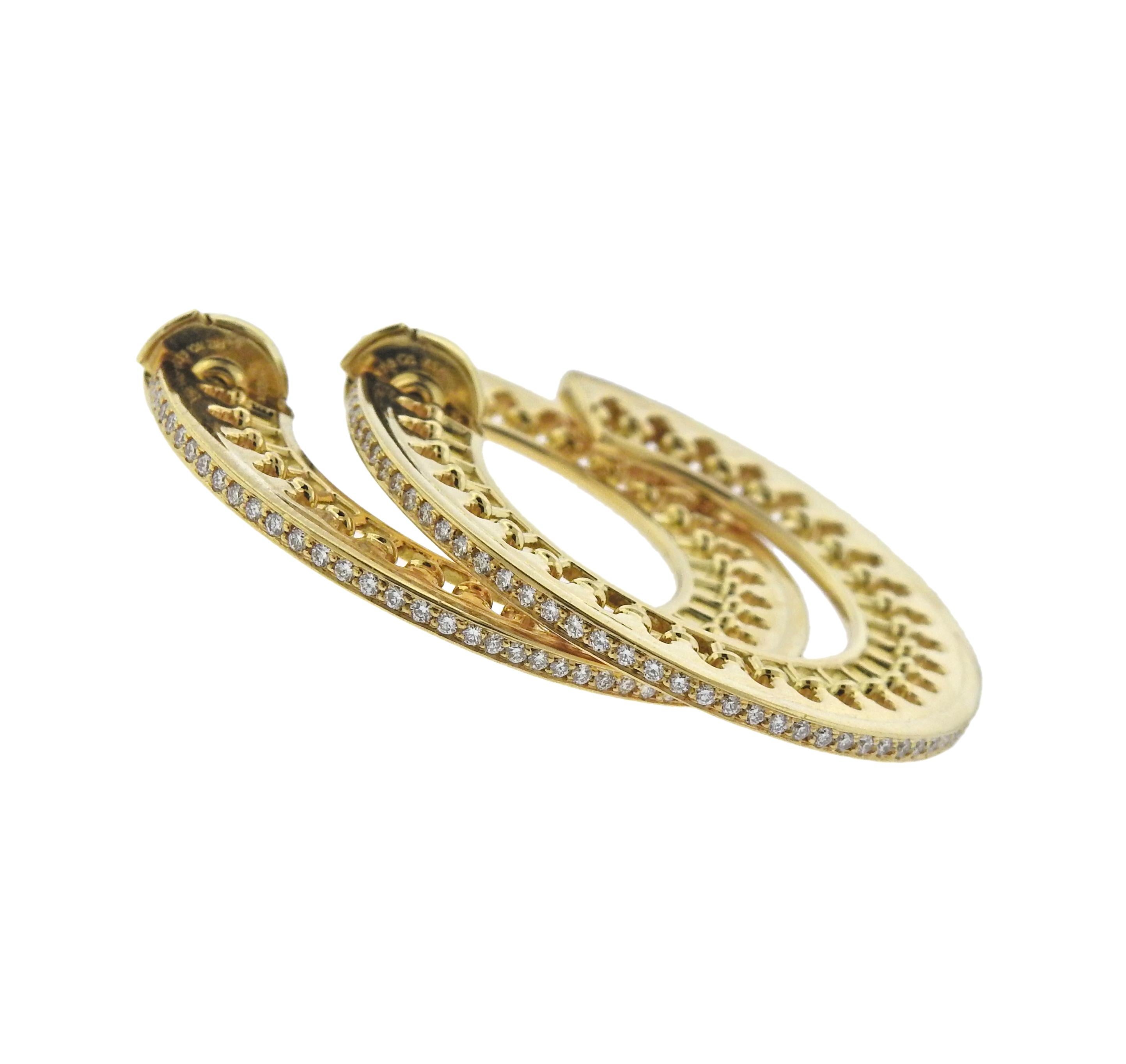 Tiffany & Co. Picasso Venezia Stella Gold Diamond Hoop Earrings