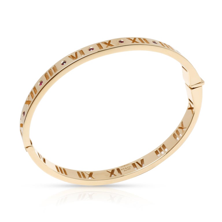 Tiffany and Co. Pierced Atlas Ruby Bangle in 18 Karat Yellow Gold For ...