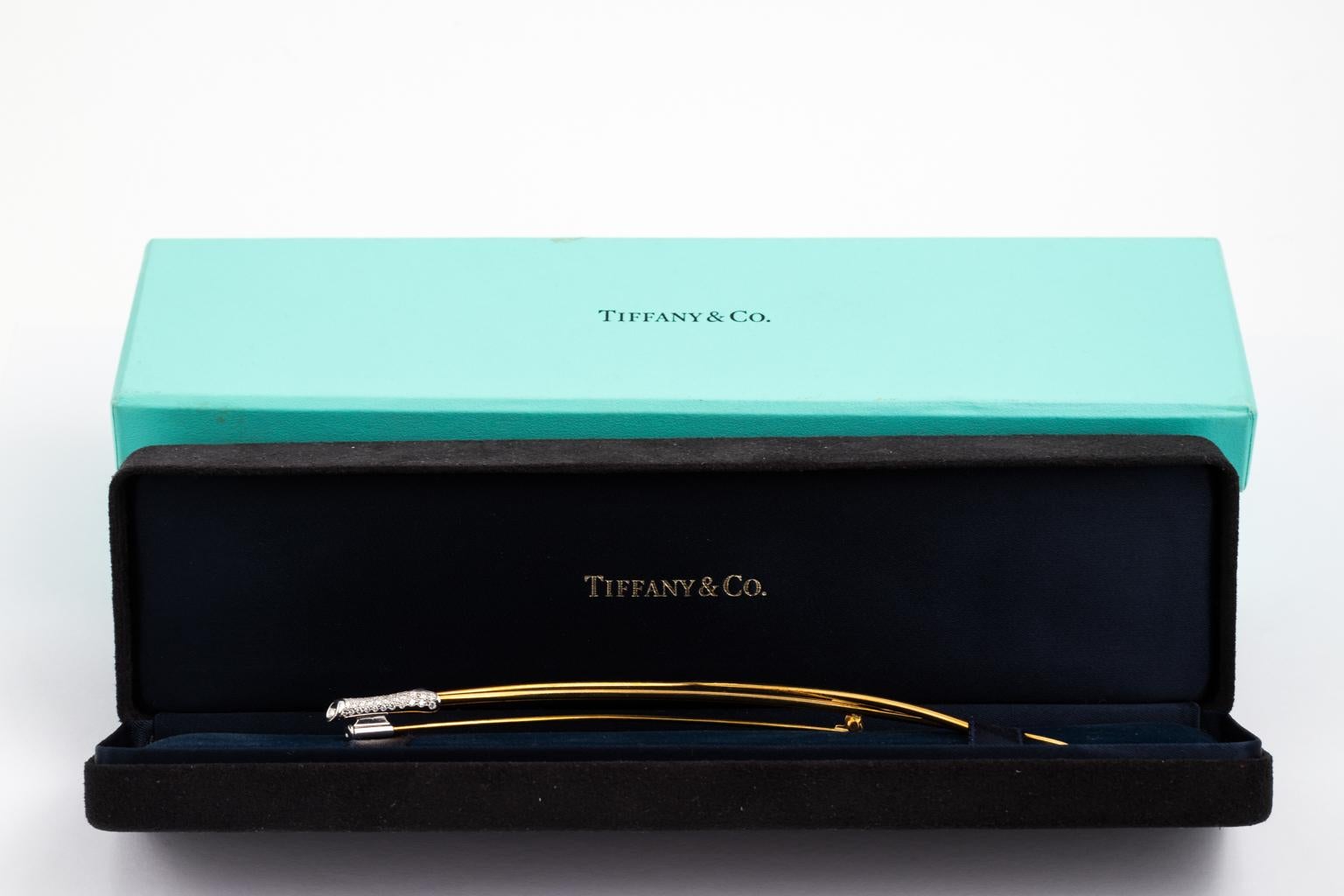 Circa 20th century Tiffany & Co. Pine needle brooch by Elsa Paretti. Only one of eleven manufactured and is limited edition. The piece includes the original box.
