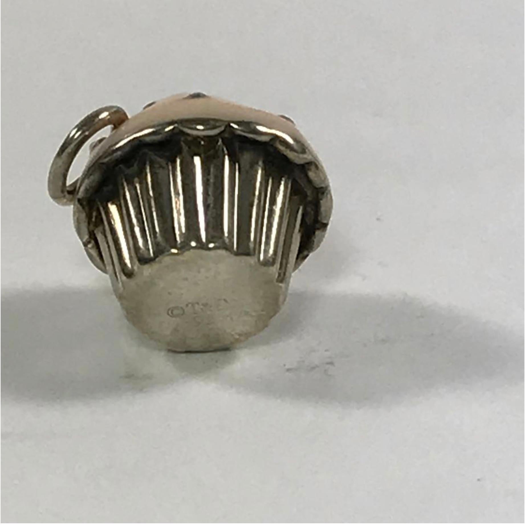 Tiffany & Co. Pink Cup Cake Charm In Excellent Condition For Sale In Saint Charles, IL