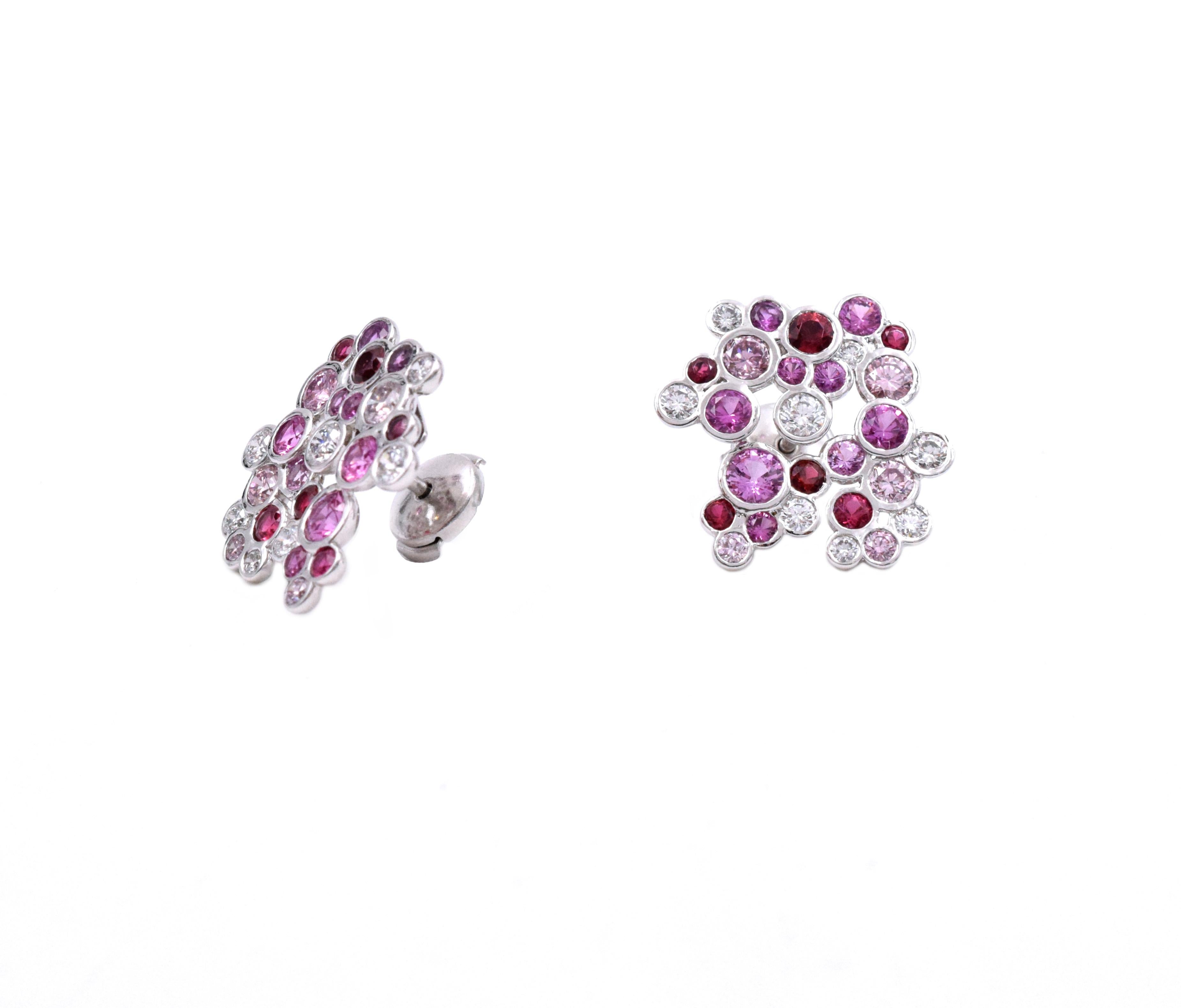 Tiffany & Co. Bracelet ou boucles d'oreilles en diamant rose et saphir en vente 3