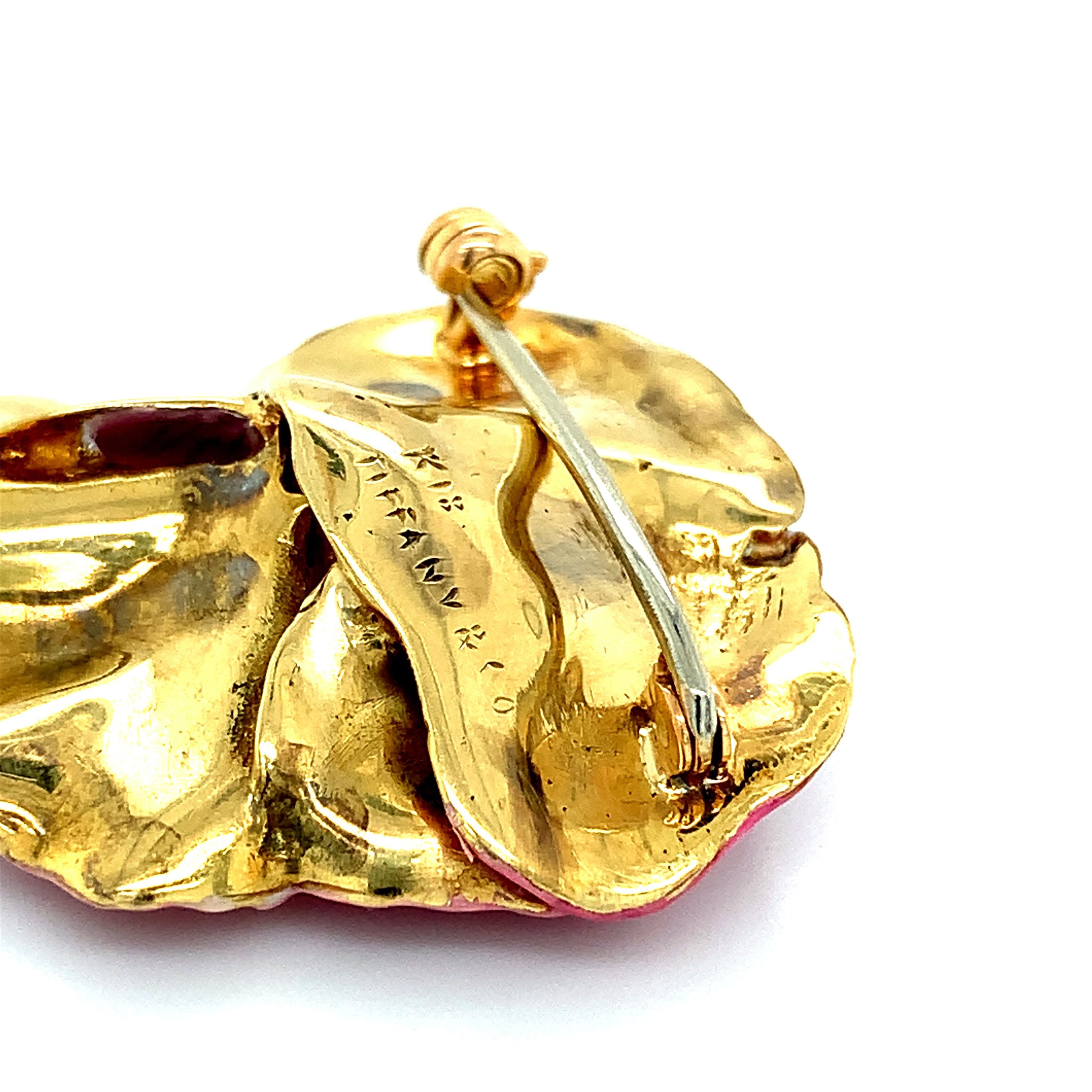 Tiffany & Co. Broche de oro Pensamiento rosa 7