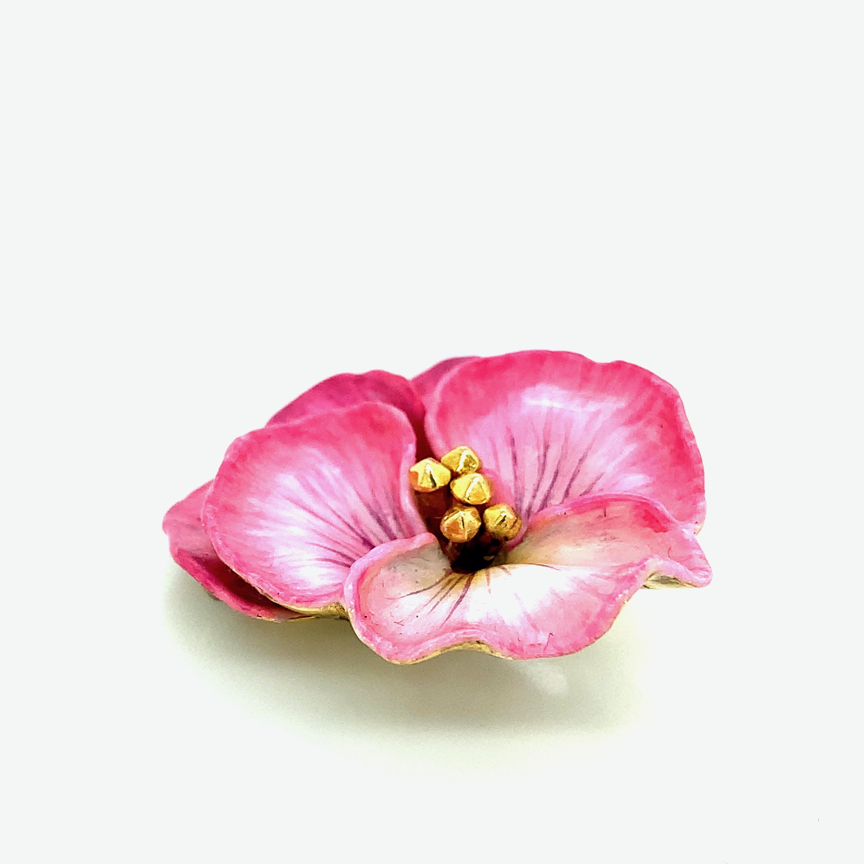 Femenino o masculino Tiffany & Co. Broche de oro Pensamiento rosa