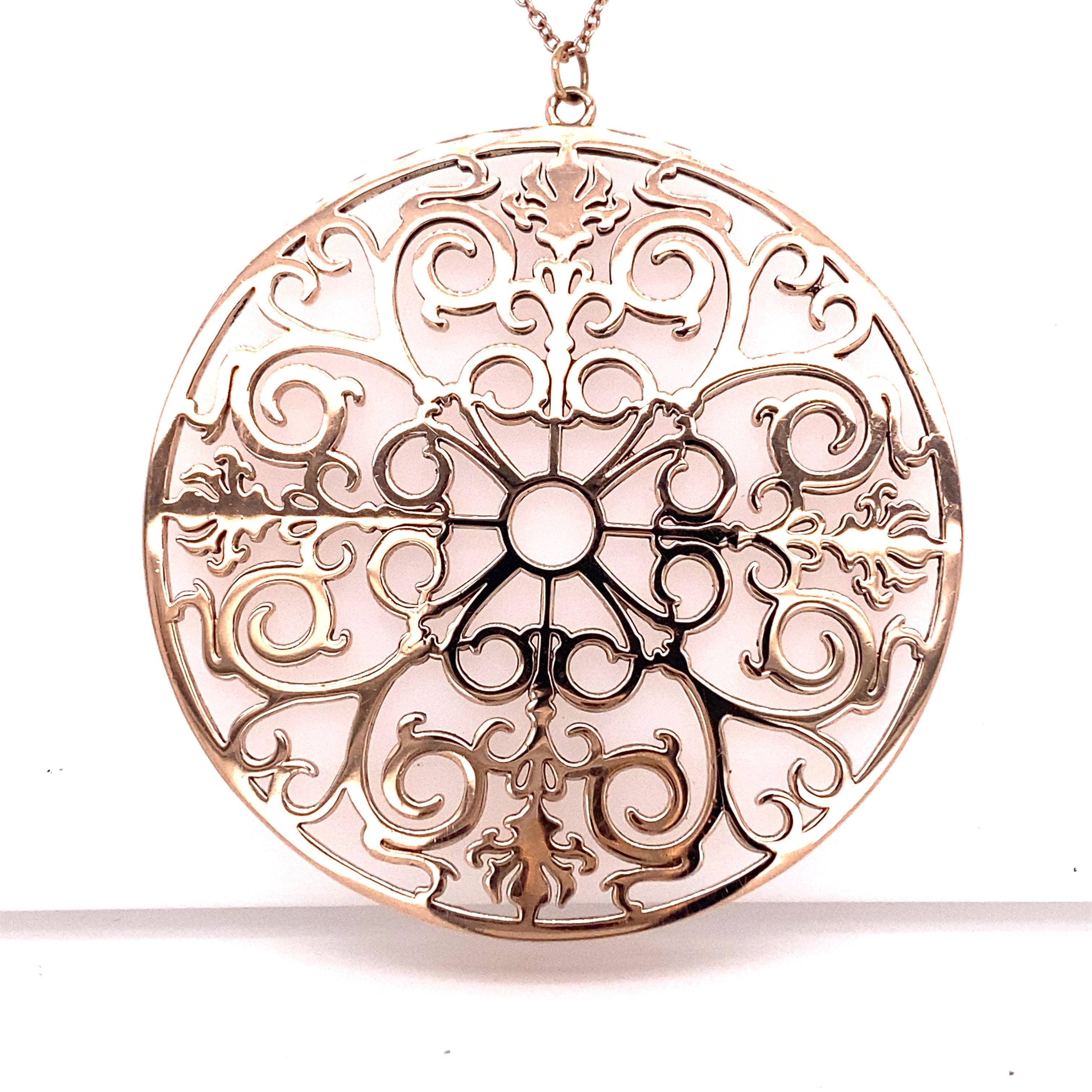 Tiffany & Co. Pink Rubedo Enchant Round Pendant Necklace Extra Large 4