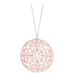 Tiffany & Co. Pink Rubedo Enchant Round Pendant Necklace Extra Large