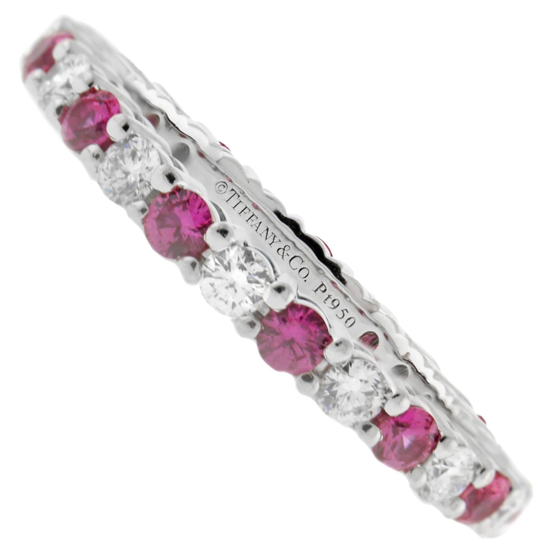 Tiffany & Co. Pink Sapphire and Diamond Embrace Band Ring
