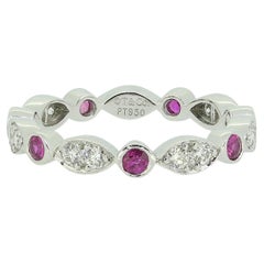 Tiffany & Co Pink Sapphire and Diamond Jazz Band Ring Size N (54)