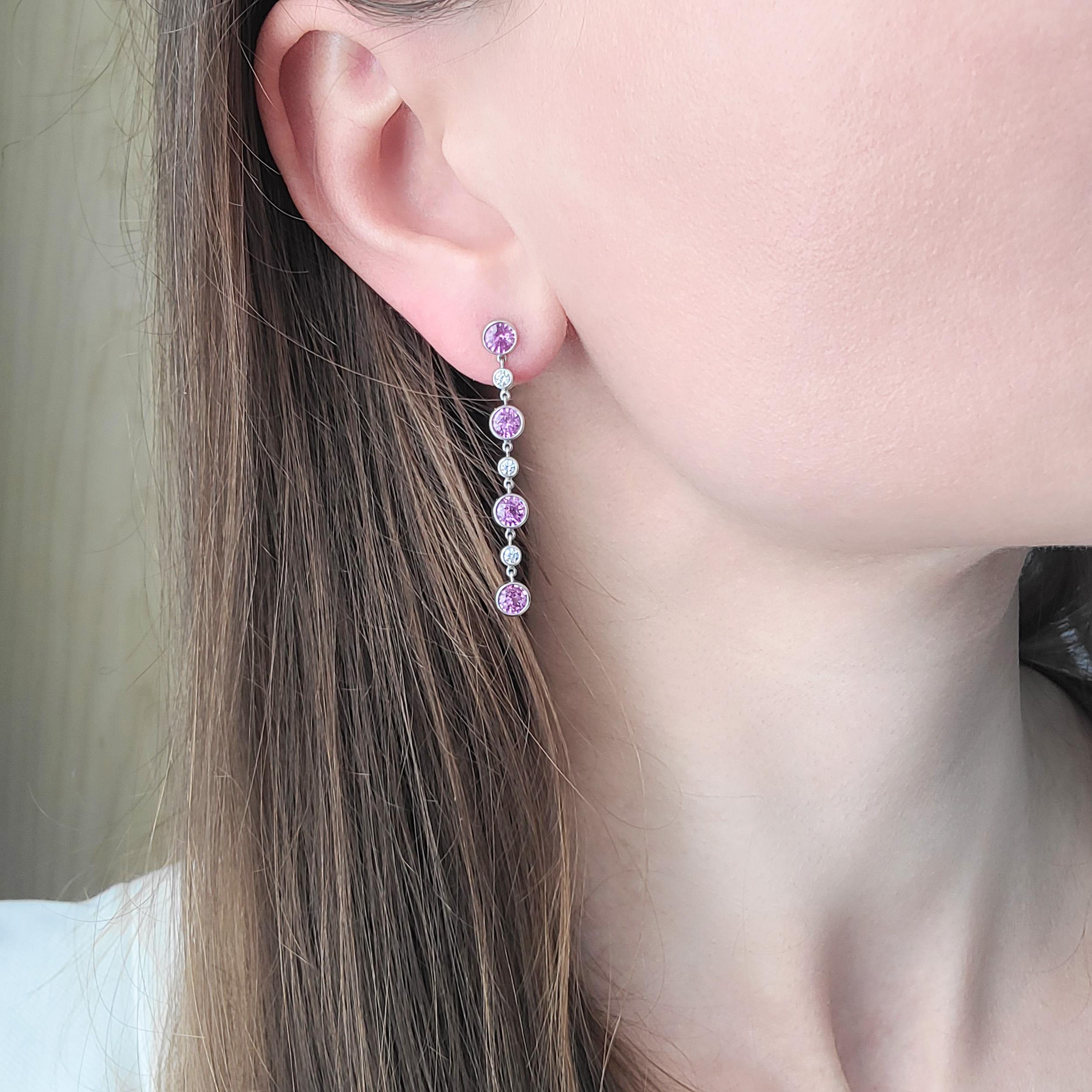 Artist Tiffany & Co. Pink Sapphire and Diamond 'Jazz' Pendant-Earring