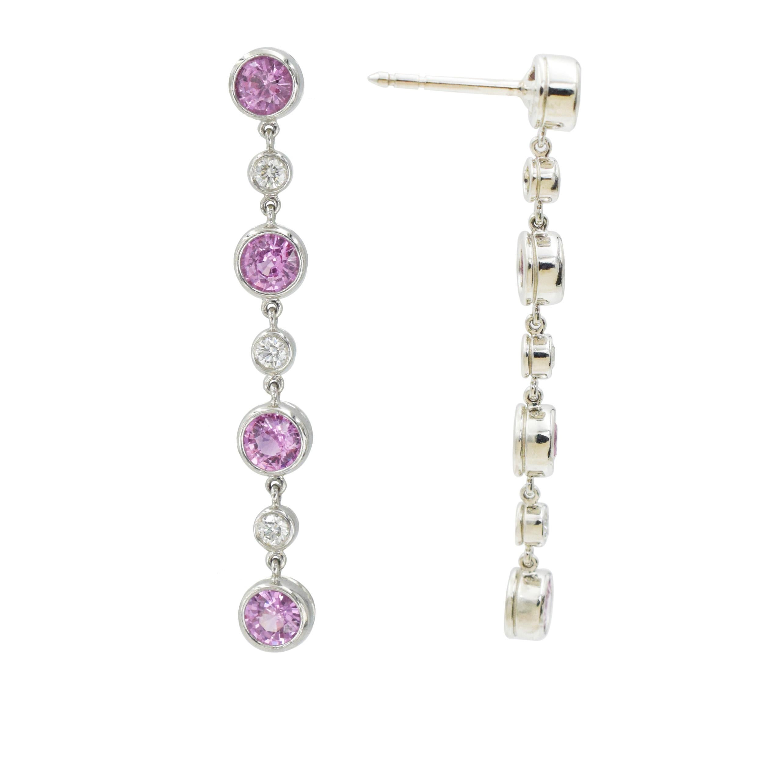 Tiffany & Co. Pink Sapphire and Diamond 'Jazz' Pendant-Earring For Sale 1