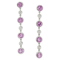 Tiffany & Co.  Rosa  Saphir- und Diamant-Anhänger-Ohrring „Jazz“