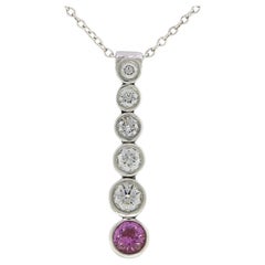 Used Tiffany & Co. Pink Sapphire and Diamond Jazz Pendant Necklace