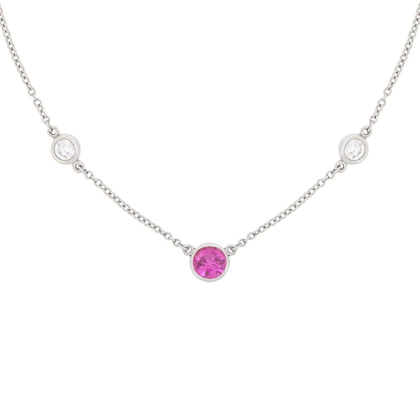 pink sapphire necklace tiffany