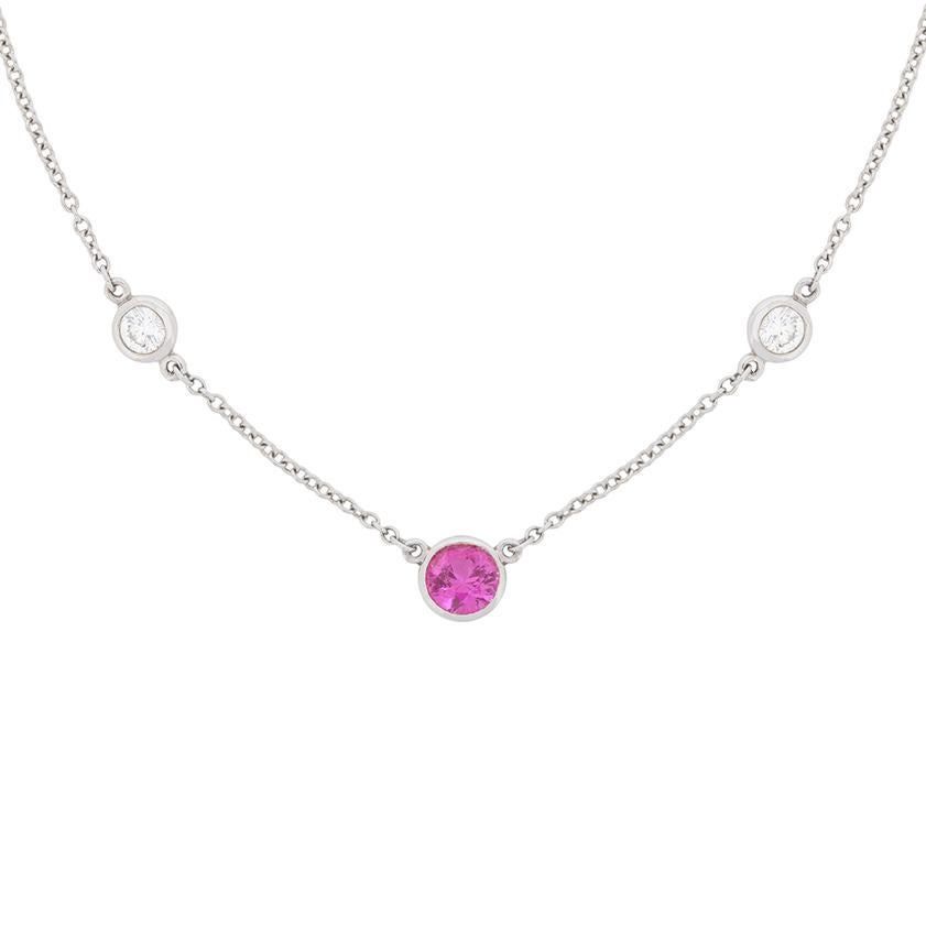 Tiffany & Co. Pink Sapphire and Diamond Necklace