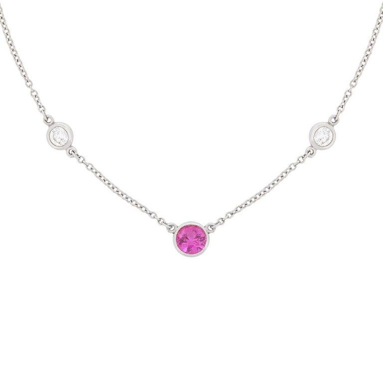 Tiffany and Co. Pink Sapphire and Diamond Necklace at 1stDibs  pink  sapphire necklace tiffany, pink diamond necklace tiffany, tiffany and co necklace  pink