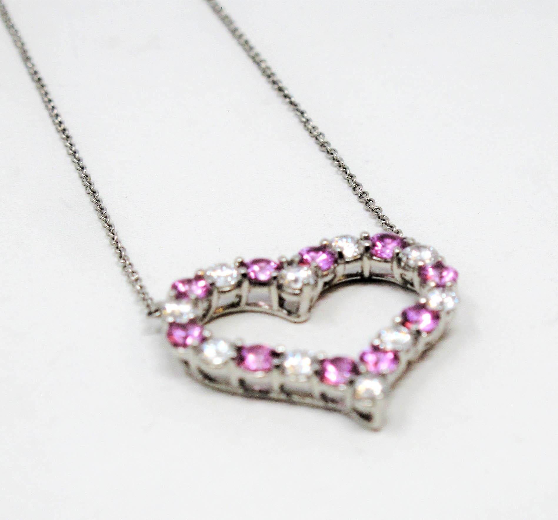 tiffany pink heart necklace