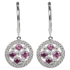 Tiffany & Co. Pink Sapphire and Diamond Platinum Cobblestone Drop Earring