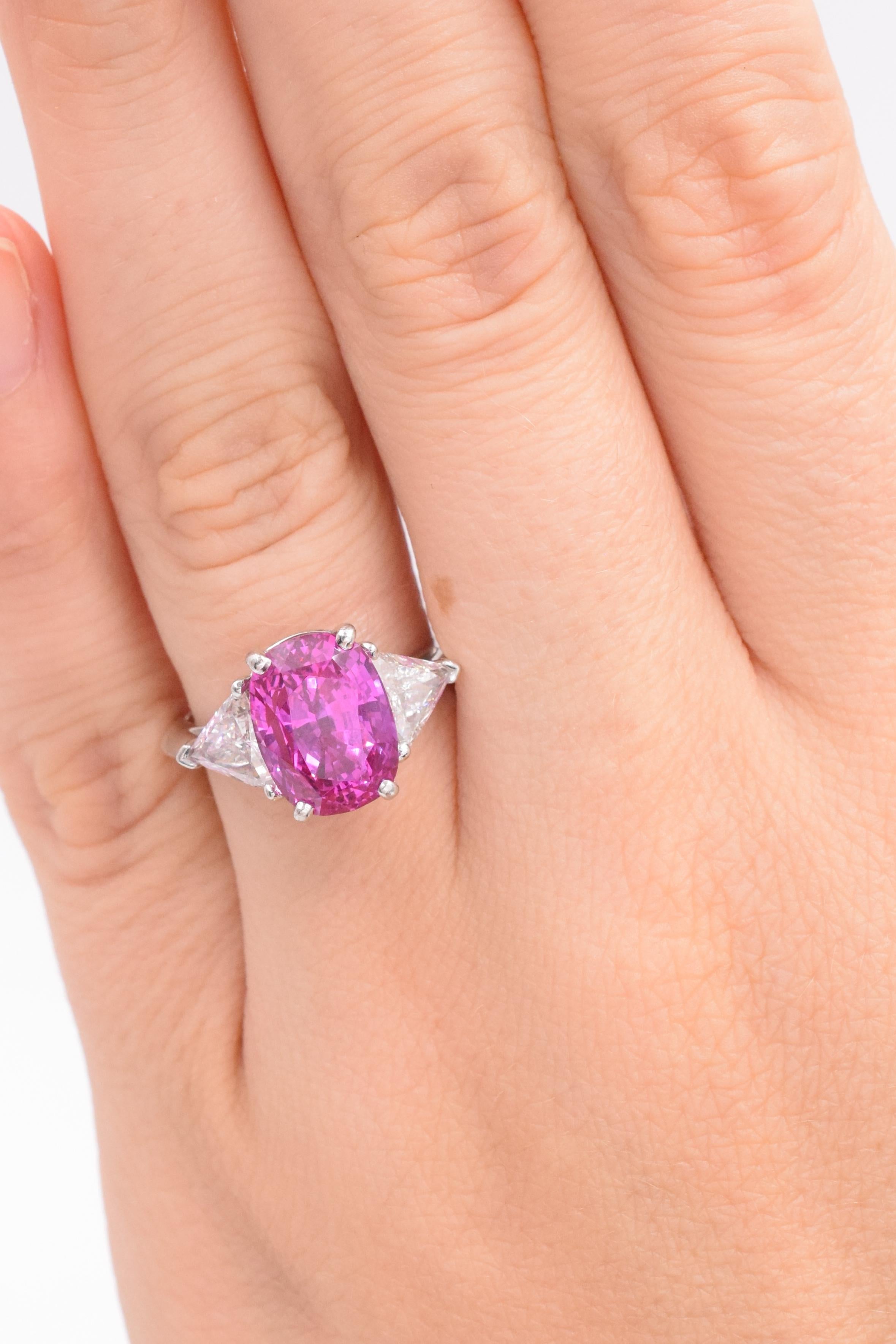 Tiffany & Co. Pink Sapphire and Diamond Ring In Excellent Condition In New York, NY