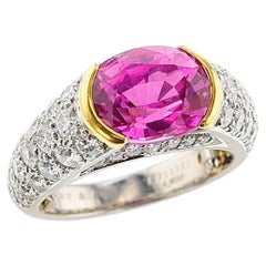 Tiffany & Co. Pink Sapphire and Diamond Ring with Valuation Report