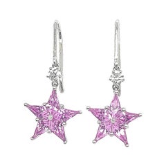 Tiffany & Co. Pink Sapphire Diamond Star Earrings