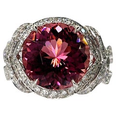 Tiffany & Co Pink Tourmaline and Diamond Platinum Ring