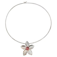 Tiffany & Co. Pink Tourmaline Flower Collar Necklace in Sterling