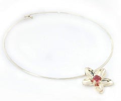 Tiffany & Co. Pink Tourmaline Flower Collar Necklace in Sterling Silver