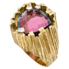 Retro Tiffany & Co Pink Tourmaline Ring  Design by Andrew Grima