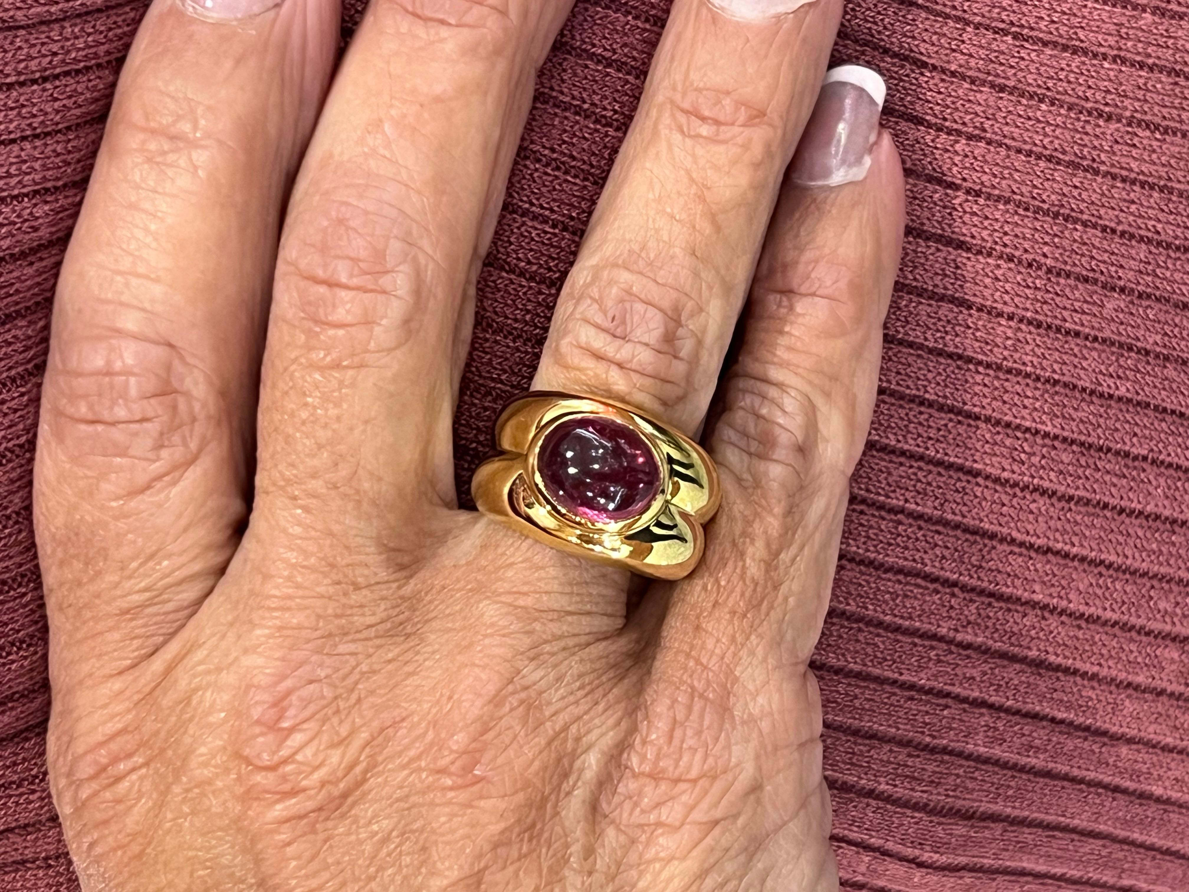 Tiffany & Co. Pinkish- Red Rubellite Tourmaline Ring In Excellent Condition For Sale In Knoxville, TN