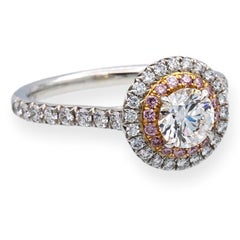 Tiffany & Co. Plat 18K Soleste Round Fancy Pink Diamond Engagement Ring .89ct TW