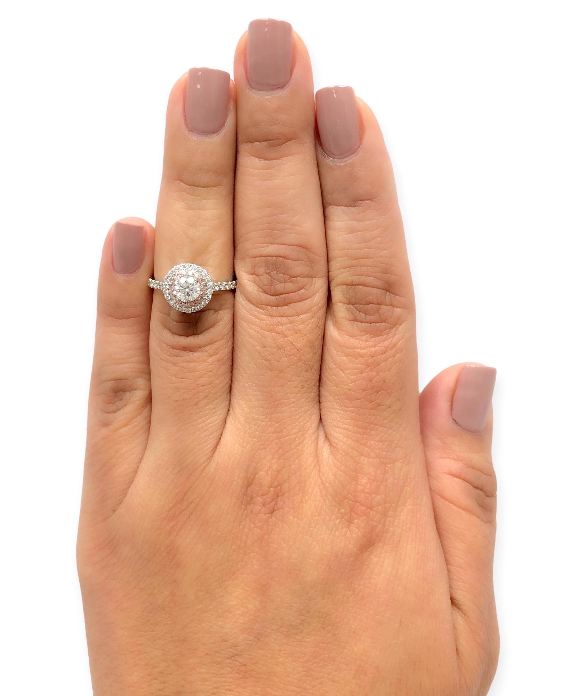 Tiffany & Co. Plat 18K Soleste Round Fancy Pink Diamond Engagement Ring .89ct TW 1